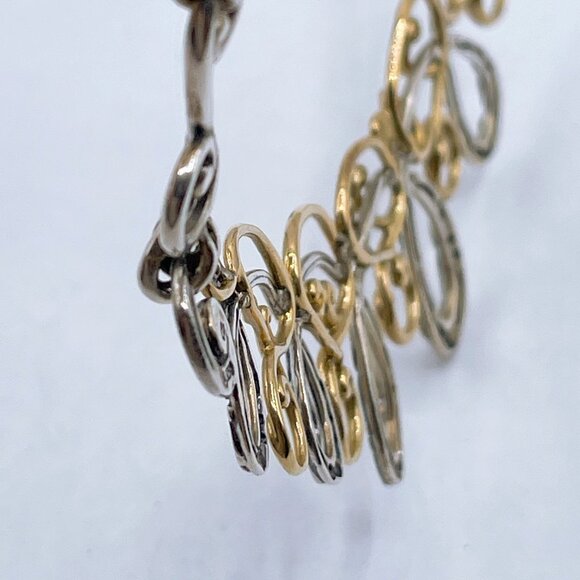 Carolyn Pollack 925 Sterling Silver & Brass Filigree Scroll Necklace 16"-19" Adj - Picture 6 of 8